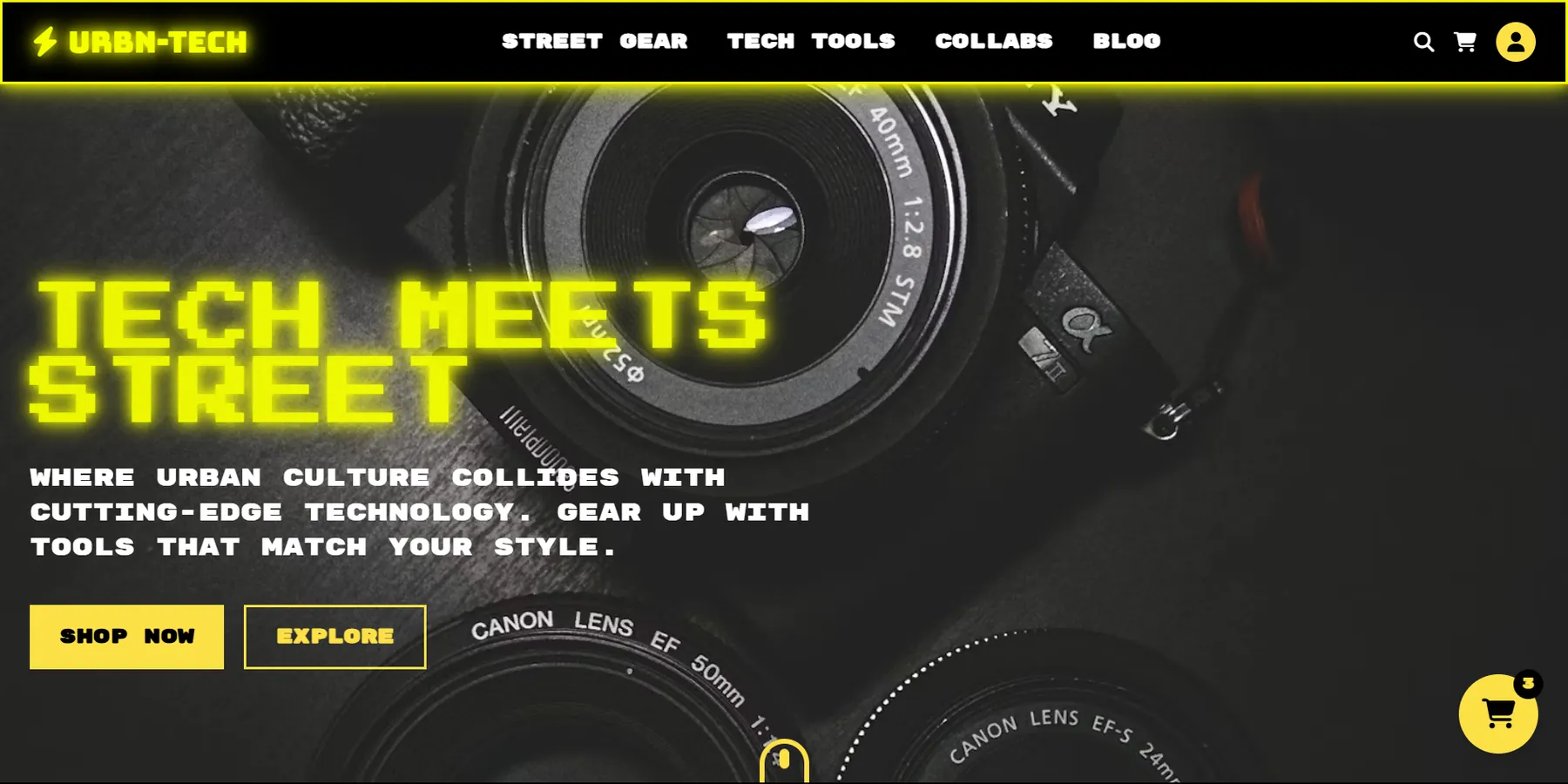 TechShop storefront website concept screenshot by FRAZE Creative